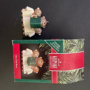 Hallmark Choir Bear Family Ornament in White and Brown